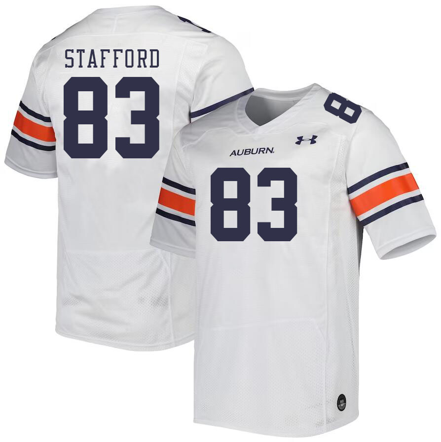 Men #83 Colby Stafford Auburn Tigers College Football Jerseys Stitched-White - Click Image to Close